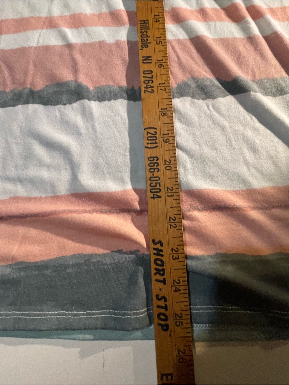 Casual Striped Short-Sleeve Tee in Pink and Gray by TRF - Picture 2 of 6